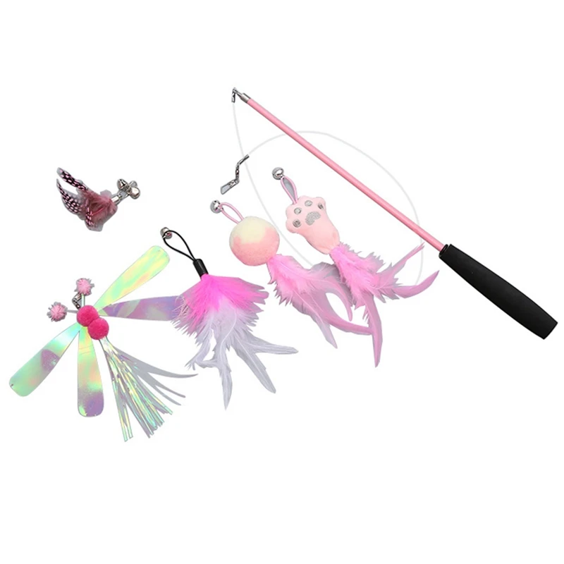 Legendog Cat Fishing Pole Retractable Interactive Cat Wand Toy Cat Toy