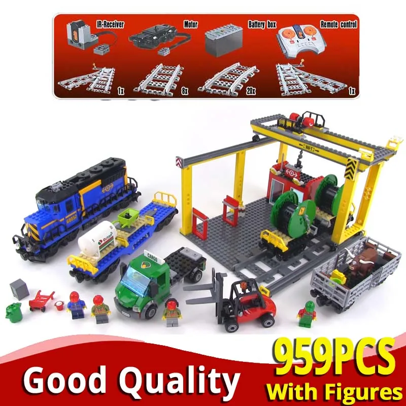 

LEPINing CITY 02008 959PCS compatible 60052 robot train with track toy Building Bricks Blocks educational toys boy Birthday Gift