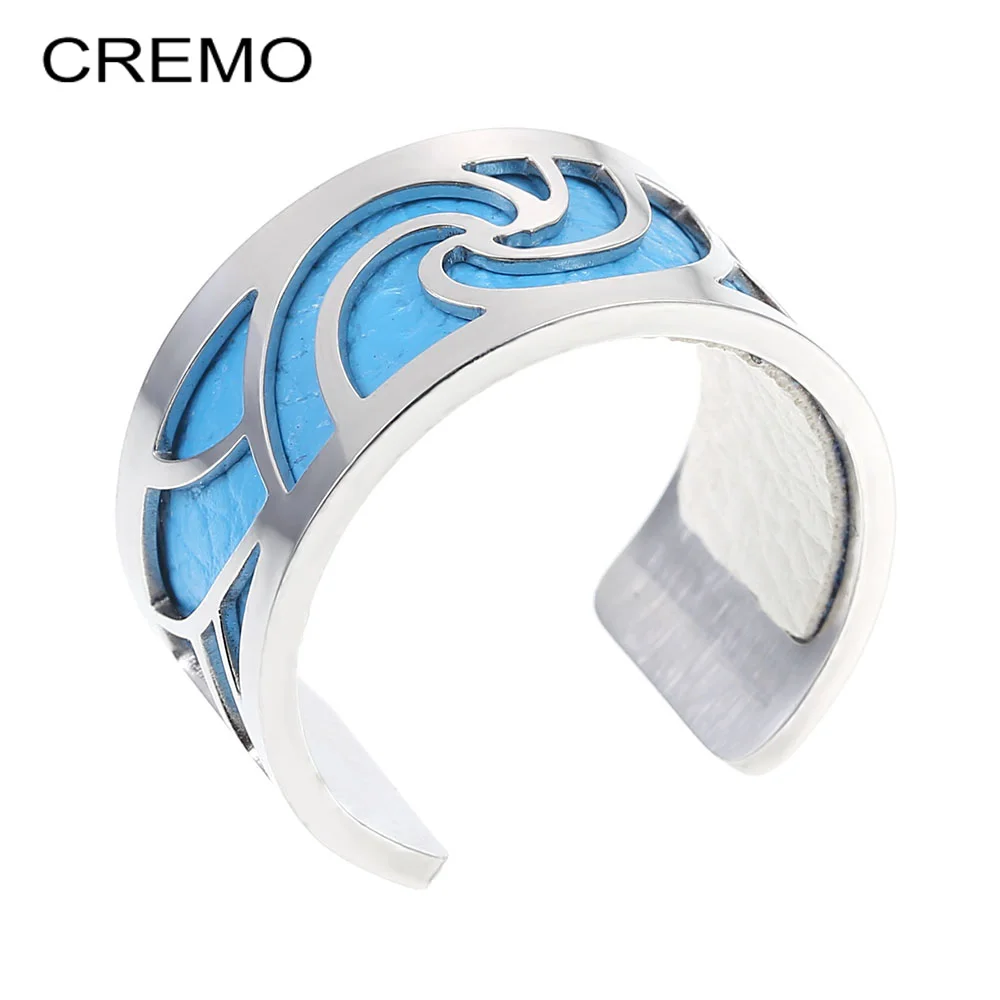 

Cremo Open Resizable DIY Stainless Steel Rings For Women Jewelry Interchangeable Leather Rings Bijoux Bagues Pour Femme Anillos