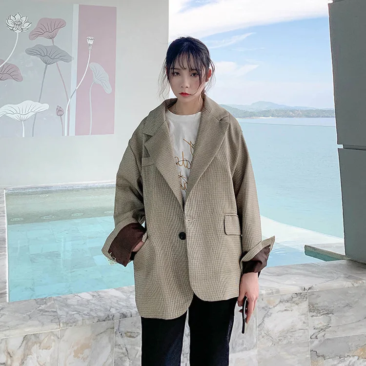 

Photo Shoot Small Thousands of Birds Suit Jacket Women's 2019 Spring And Autumn New Style Korean-style Loose Casual Laziness-Sty