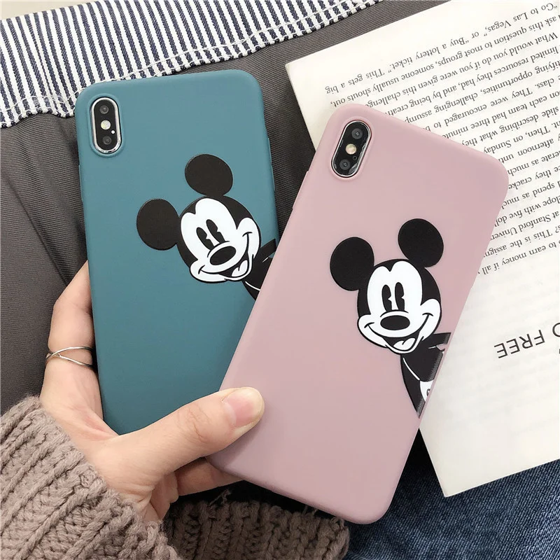 

Cartoon Minnie Soft Cover For iPhone 6 6S 8 7 Plus Matte Back Coque For iPhone 11 Pro XS Max XR X Lovely Girls Couples Case Capa