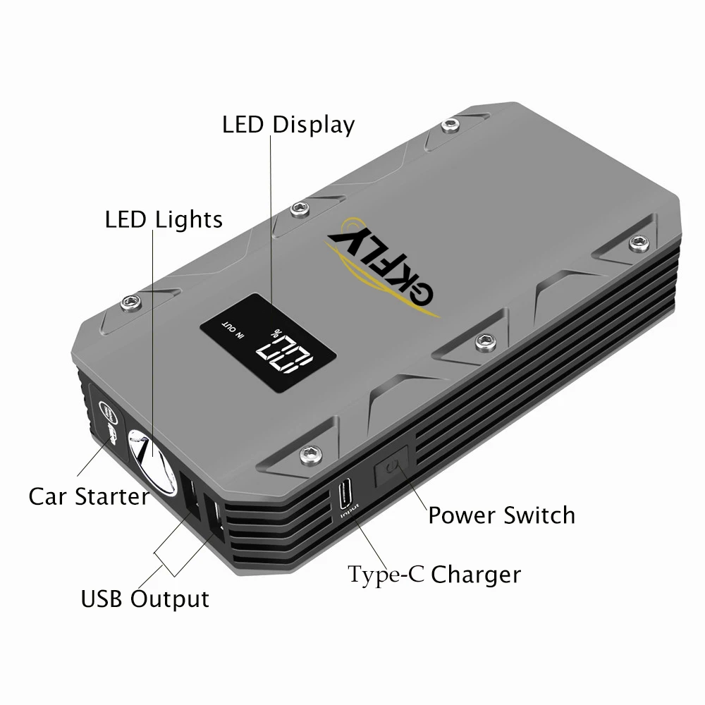 Мини автомобильный стартер 12V 1500A пусковое устройство многофункциональные