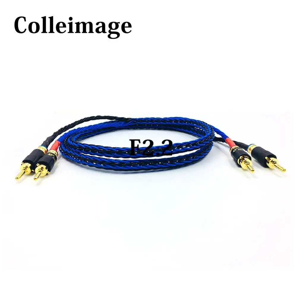 

One pair 8TC Hifi Speaker Cable With 2 Banana Plug to 2 Banana Jack Hi-end OCC Speaker Wire