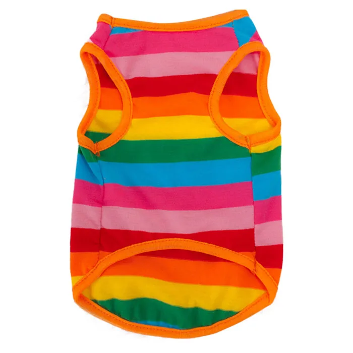 

Rainbow Stripe Dog Vest Cooling Clothes Summer Breathable for Small Dogs