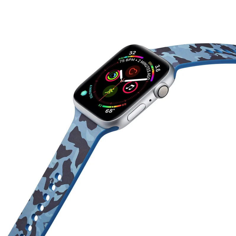 Спортивный мягкий силиконовый ремешок для Apple Watch 38 мм 42 мм 40 мм 44 мм браслет для iWatch серии 5 4 3 2 1 рисунок Фламинго ремешок