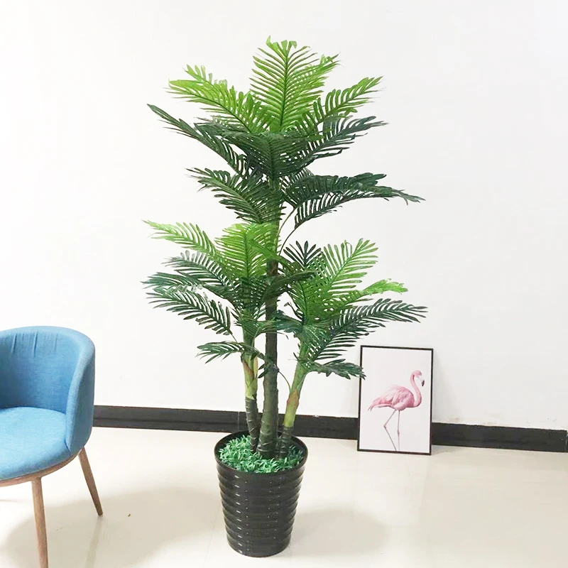 180 см тропическим пальмам большие искусственные растения, ненастоящие монстера пластиковая Пальма листья зеленого комнатное растение для Офис магазин Декор