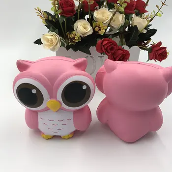 

Pink PU Owl squishy promotion gifts