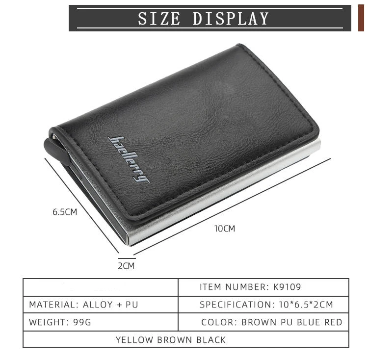 Automatically  Aluminum bank card package credit card wallet rfid shield card set card box document package metal wallet (4)