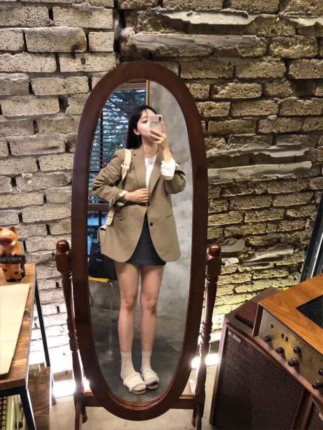 

Spring New Style INS Black And White with Pattern Suit Women's Korean-style Students Loose Retro Slimming CHIC Small Suit Coat W