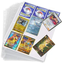 50PCS Transparent Cards Album Pages Anime Playing Game Card Yugioh Tarot Pokemon Trading Collection Cover Binder Kids Holder Toy