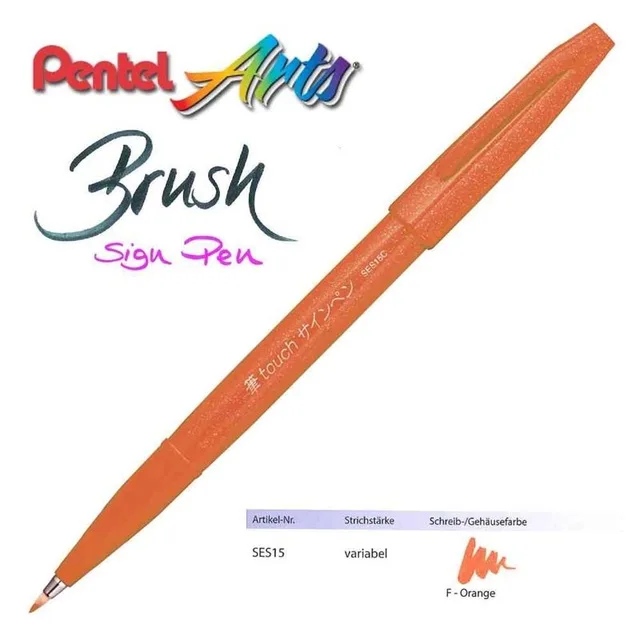 Япония Pentel Fude Touch SES15C гибкий наконечник знак ручки мягкая ручка каллиграфия Ручная надпись Рисование рисунок эскиз - Цвет: Touch Orange