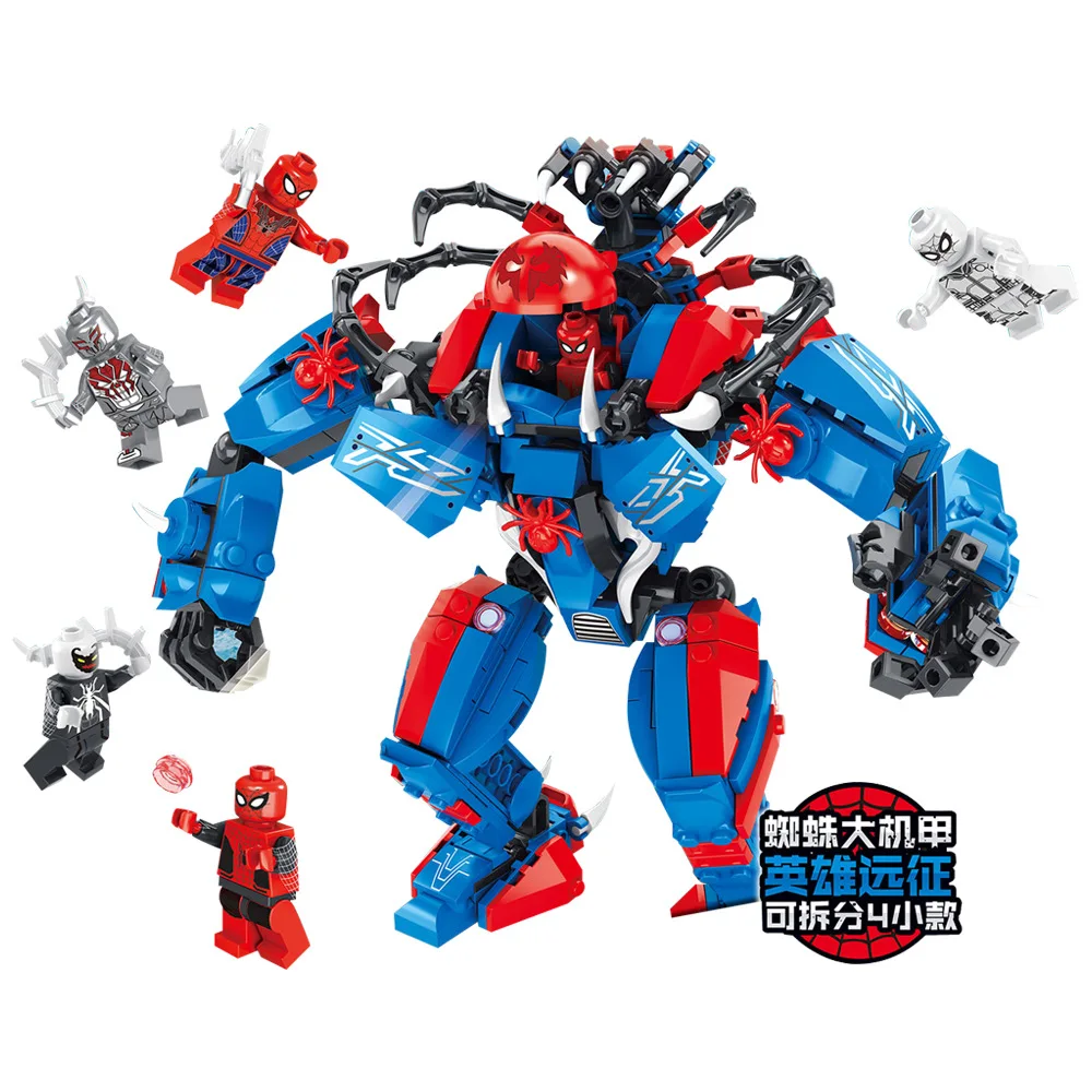 

743Pcs Marvel Avengers Endgame Spider-Man Far From Home Thanos Spiderman Venom Mech Building Blocks Bricks Kits Toys Gift