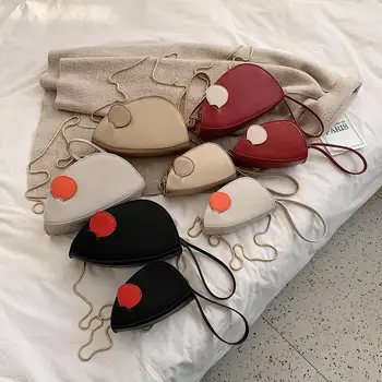 

Novelty Mouse Women Shoulder Crossbody Messenger Bag PU Leather Retro Casual Messenger Chain Small Crossbody Handbag Girls Purse