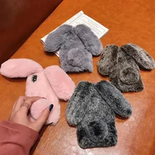 Чехол из кроличьего меха для Xiao mi Red mi Note 6 Pro Red mi 5 Plus Note 4 4X5 5A Prime S2 Y2 Y1 mi A2 Lite 7 7A Bling чехол плюшевый кролик