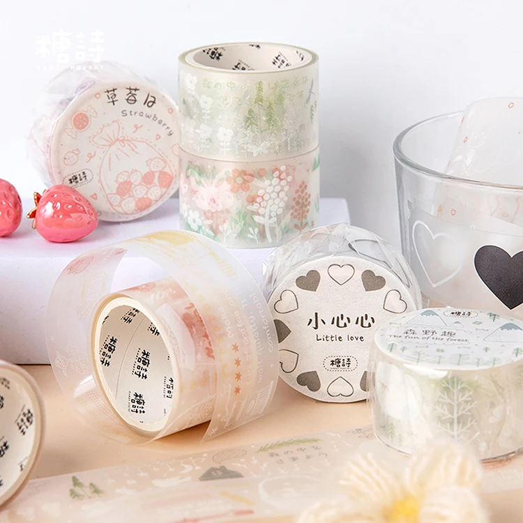 Kawaii Белый Кружева маскировки ленты ПЭТ прозрачный васи лента маскирования