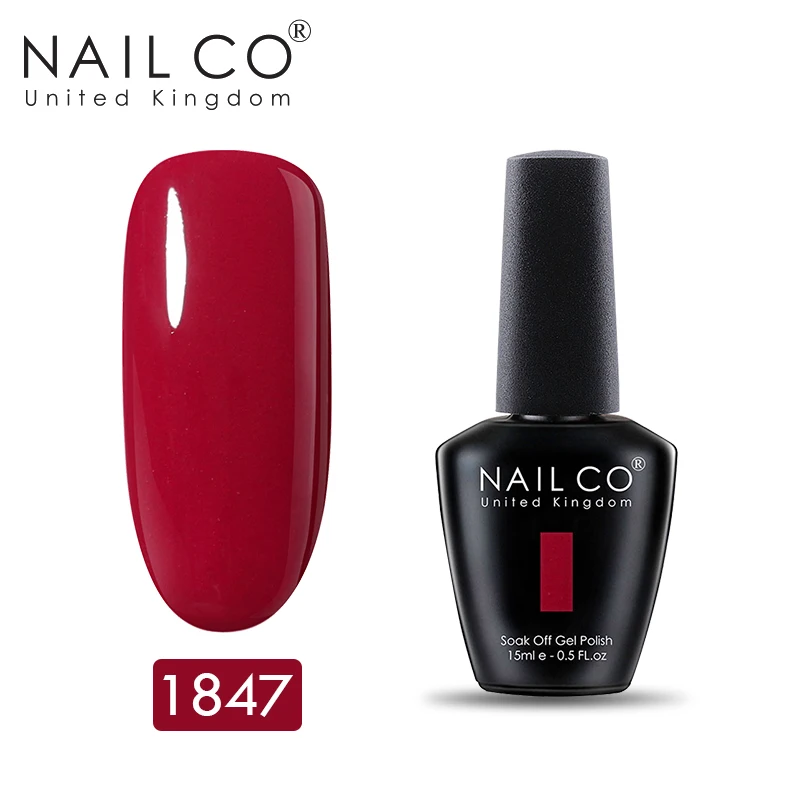 1847 NAILCO красный Гель-лак серии Soak Off esmaltes permanentes de uv y led эмалированный Гель-лак 15 мл УФ-гель лак для ногтей - Цвет: 1847