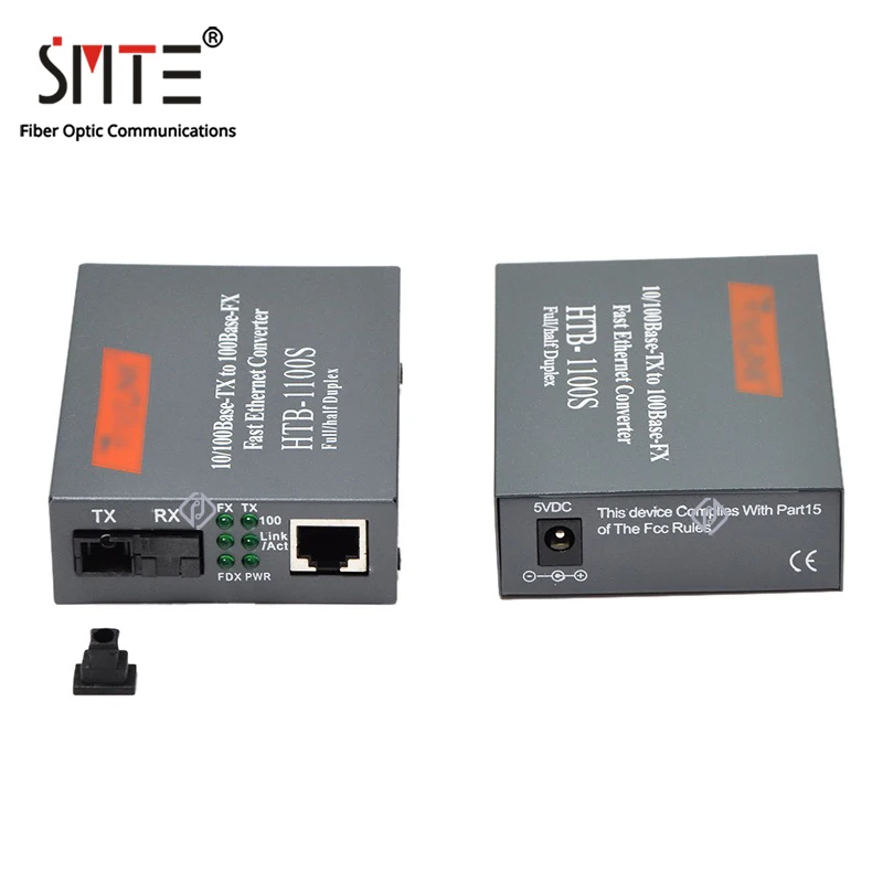 NetLINK-Convertidor de medios HTB-1100S-A/B, transceptor de fibra óptica, 25km, SC, 10/100M, modo único, dúplex