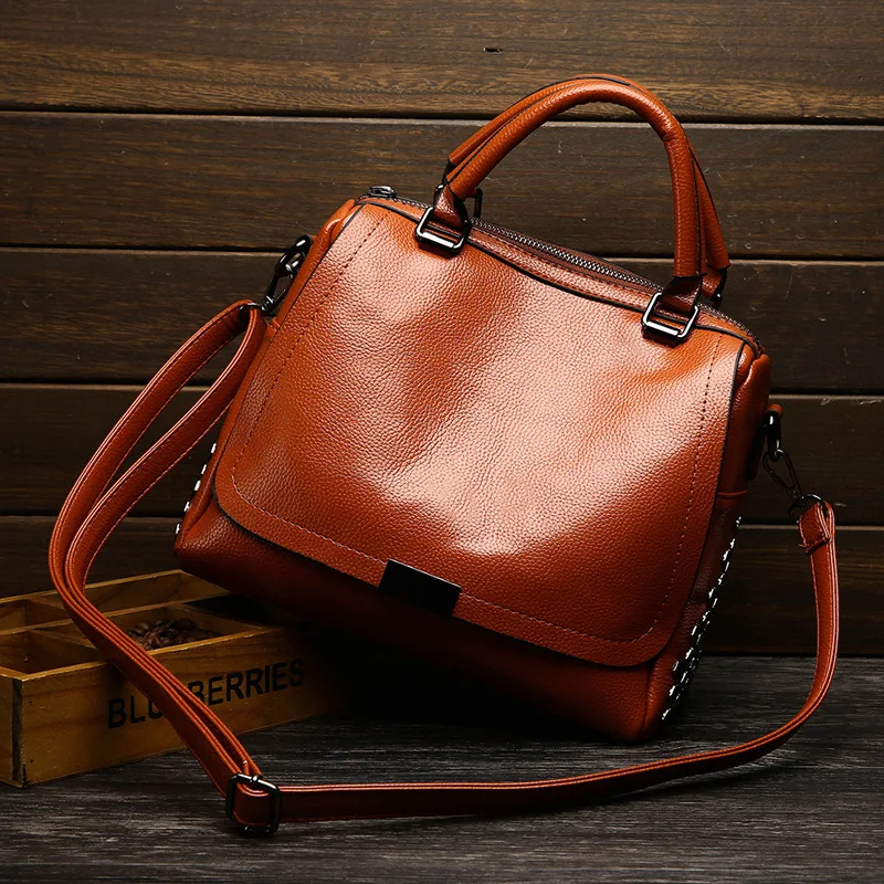 

Hot Selling 2018 Europe And America New Style WOMEN'S Bag Fashion Boston Hand Shoulder Bag Simple Shoulder Bag
