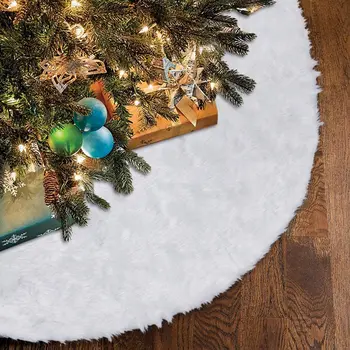 

White Christmas Tree Skirt Long-Haired Tree Skirt Christmas Festival Decoration Tree Cover 78/90/122cm