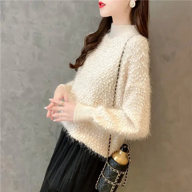 Ladies Sweaters 2022 Autumn Winter New Knitted Sweater Female Pullover  Loose Tops Fashion Warm Large Size Sweater Women Top turtleneck sweater