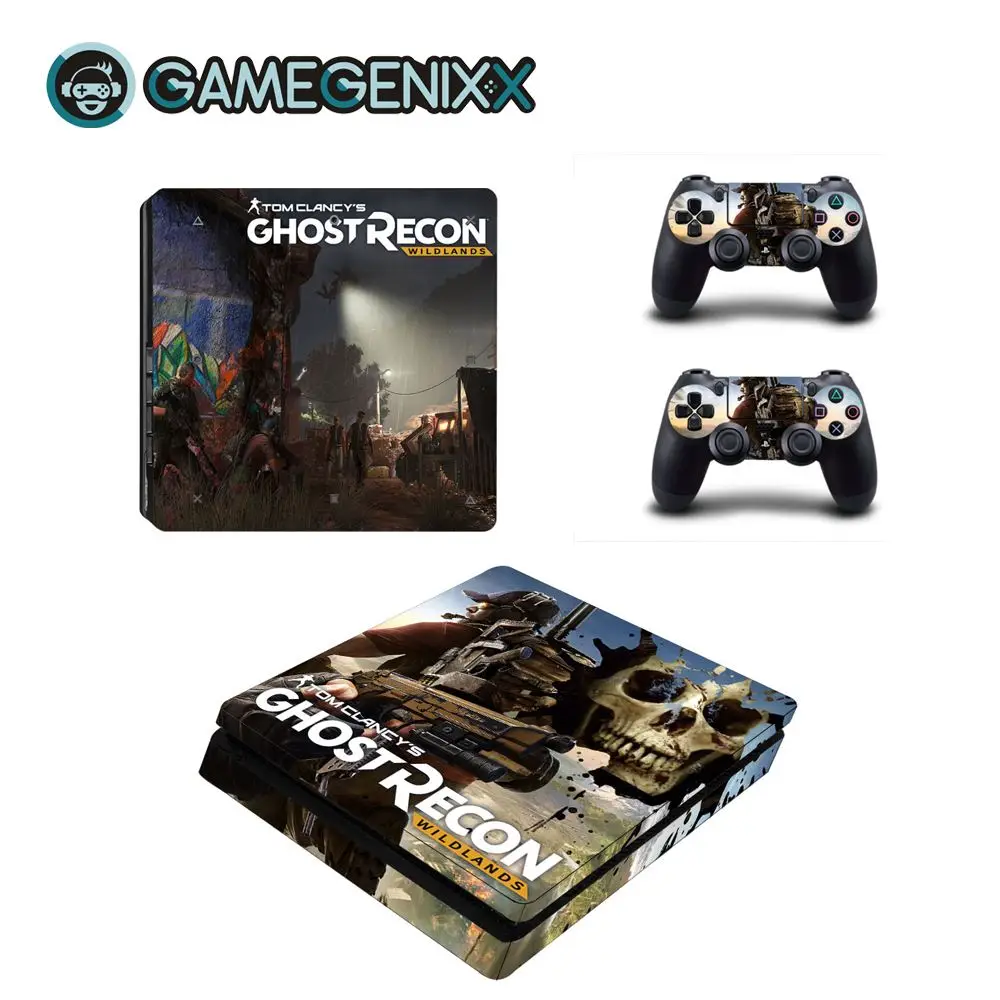 Наклейка на кожу GAMEGENIXX защитный винил наклейка для PS4 тонкая консоль и 2 контроллера-Ghost Recon