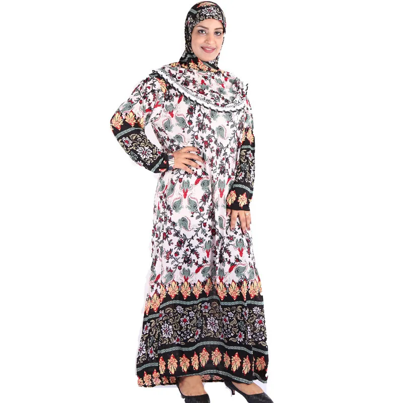 Цвет и цветочный узор случайный) мусульманский женский молитвенный халат Ближний Восток абайя(цвет и цветочный узор случайный