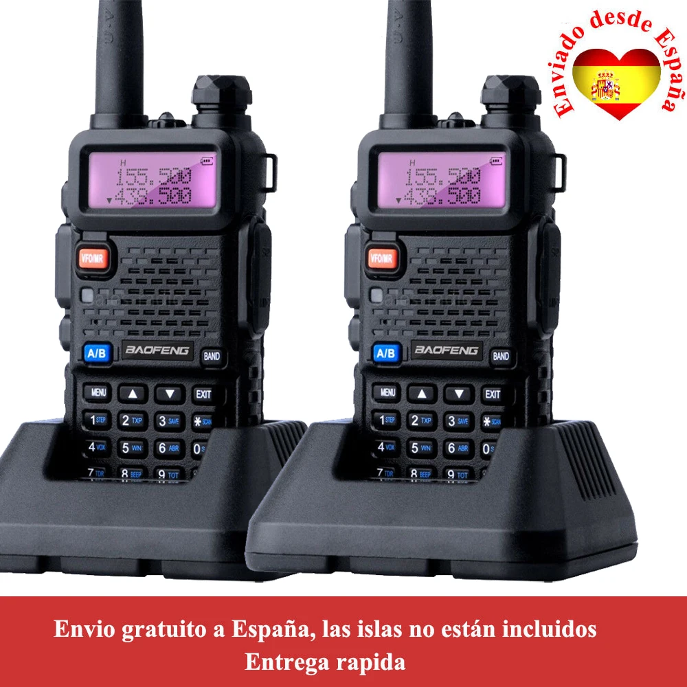 2 шт. Baofeng UV 5R 8 Вт fm радио Тройная мощность 8/4/1 VHF UHF двухдиапазонный 136 174 и 400 520 МГц
