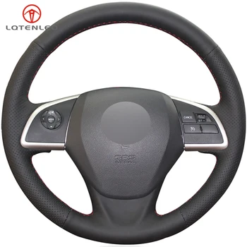 

LQTENLEO Black Artificial Leather Car Steering Wheel Cover For Mitsubishi Outlander Mirage ASX 2012-2019 Eclipse Cross 2017-2019