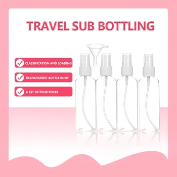 

4 Pcs Clear Plastic Sample Spray Bottles Small Spray Bottle with Mini Bottle Empty Plastic Sprayer 100ML Plastic Funnel
