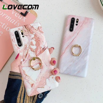 

LOVECOM Classic Marble Ring Stand Phone Case For Samsung S20 Plus A50 A40 A70 S8 S9 S10 Plus Case Soft IMD Full Body Phone Cover