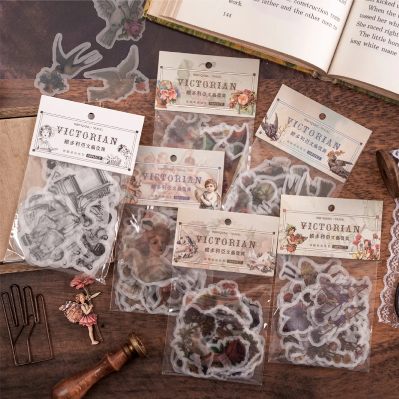 

Moking vintage victorian paper diary sticker Scrapbooking Decoration label 50 pcs/pack sticker 1 lot= 16 packs wholesale