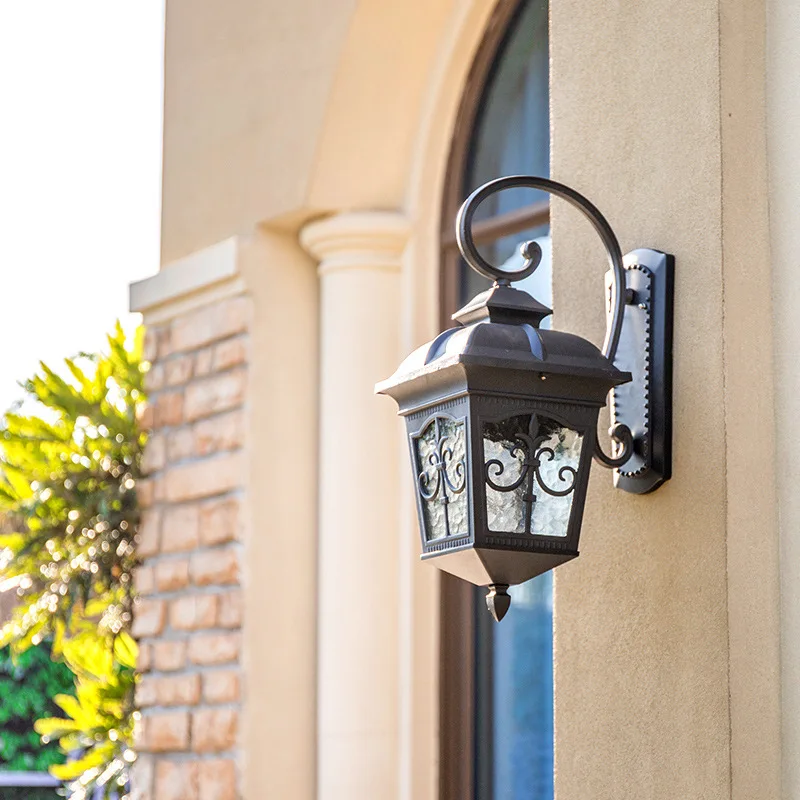 Wall Light European Style Outdoor Wall Lamp Waterproof Aisle Garden Balcony Lamp Villa American Retro Outdoor Gate Courtyard Corridor