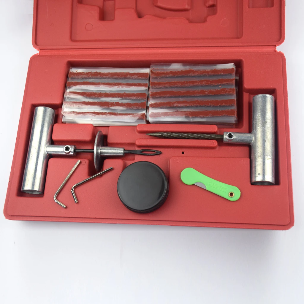 

57 pcs Car Truck RV Motorcycle Heavy Duty Tire Repair Kit T-Type Pin Rubber Strip Tire Repair Tools T-shaped tool