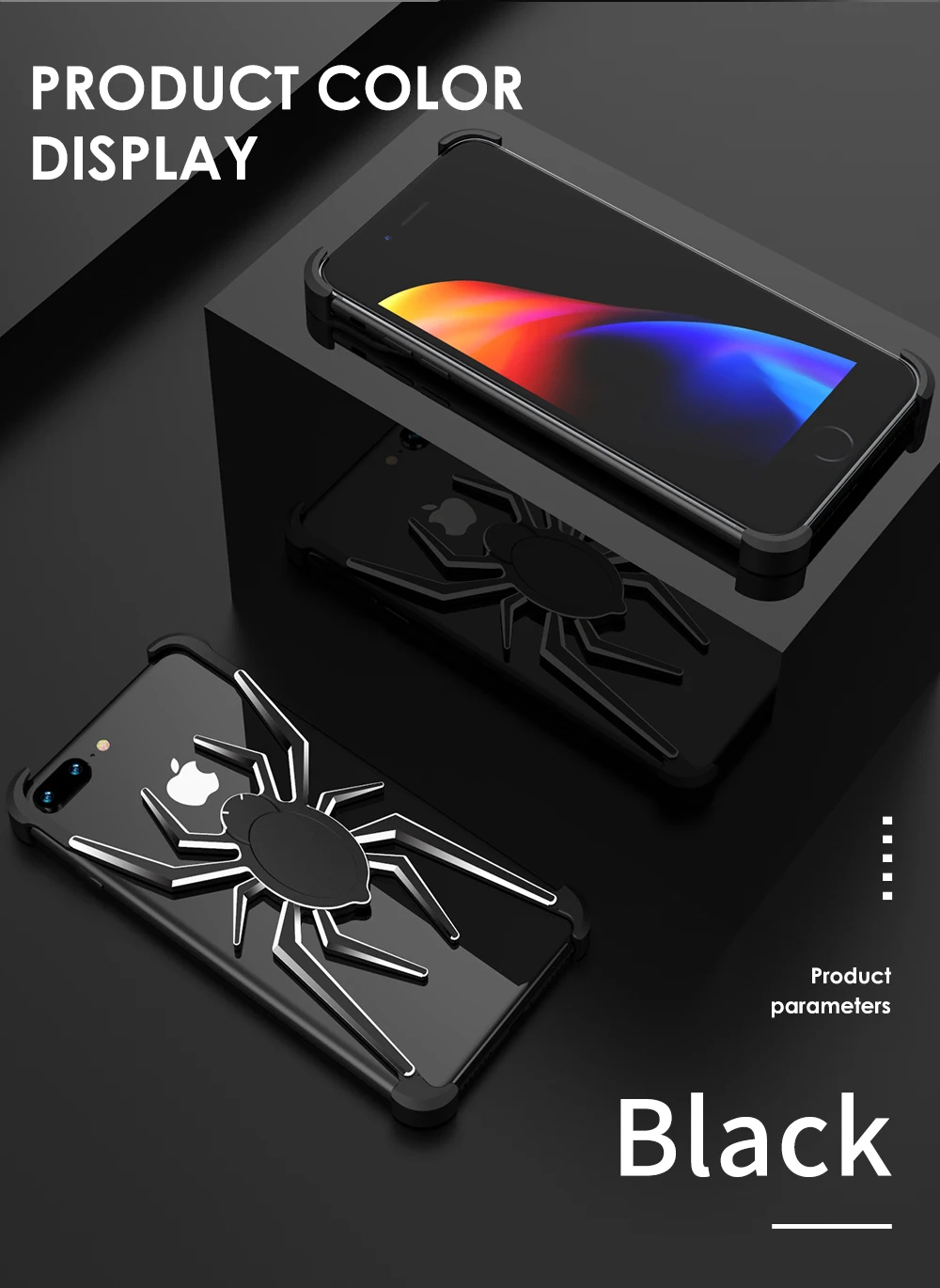 Модные паук моделирования металла Borde чехол для iPhone X XR Xs Max чехол для iPhone 7 8 Plus задняя крышка