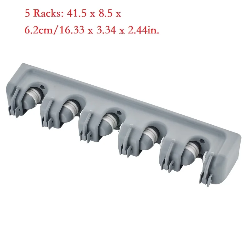 5/4/3-х позиционный настенный держатель швабры вешалка для щеток для хранения Пластик зубная щетка отель зубная вешалка для хранения шкаф-органайзер для кухни - Цвет: 5 racks