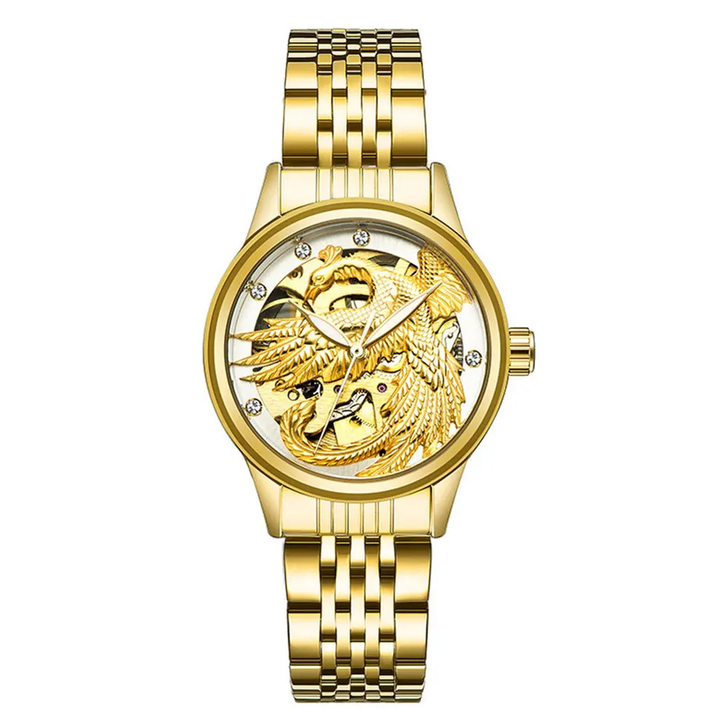

Luminous Waterproof Watch Automatic Mechanical Watch Ladies Dragons And Phoenix Couple Mechanical Watch