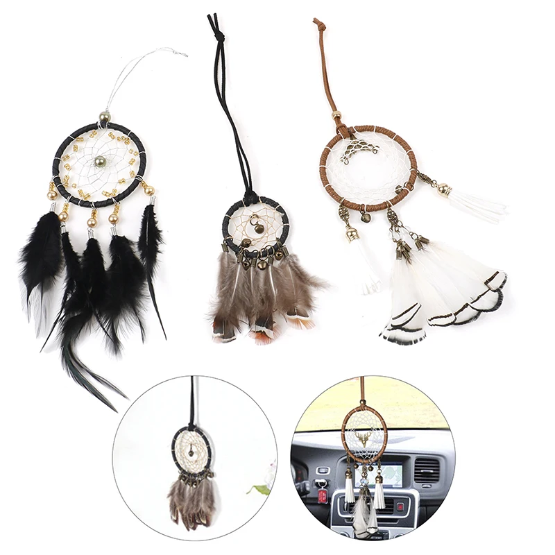Dream Catcher Feather Lace Hollow Wind Chimes Delicate Mini Car Home Charm | Дом и сад