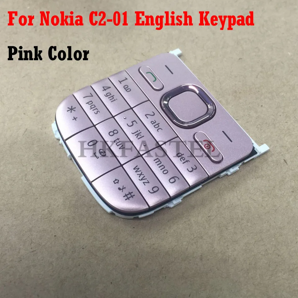 Pink English Для Nokia C2-01, мобильный телефон, английский, русский, арабский, иврит, клавиатура для C2 C2-01, сменный корпус, крышка клавиатуры - Цвет: Pink English