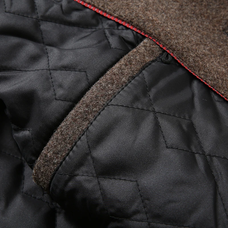 Mirecoo Men Fashion Wool Coat Winter Fashion Casual Male Woolen Long Overcoat Men's Business Solid Color Warm Wool Coat