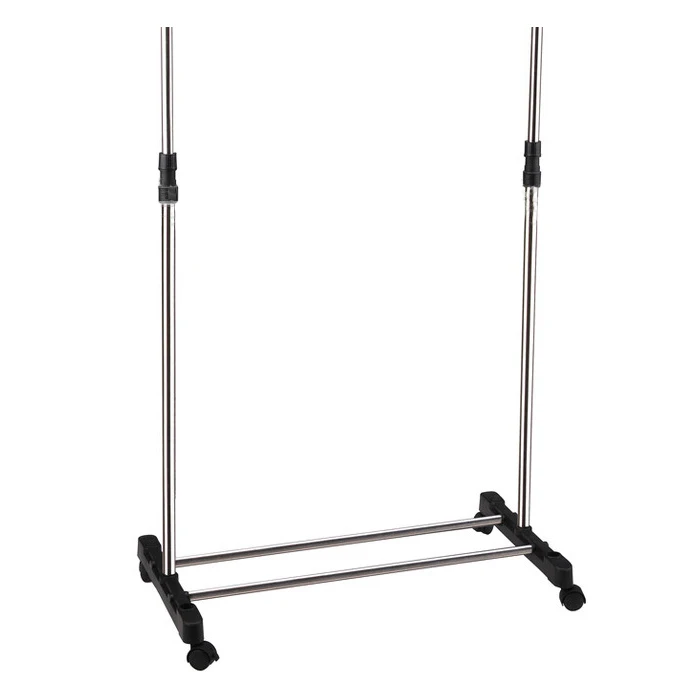 IKAYAA Adjustable Castor Wheels Rolling Garment Rack Rail Clothes Hanger AD Z7X7