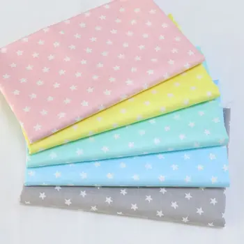 

Pink Blue Star Fabric 100% Cotton Fabric Handmade Patchwork Cloth, DIY Quilting Sewing Baby&Children Sheets Dress Material