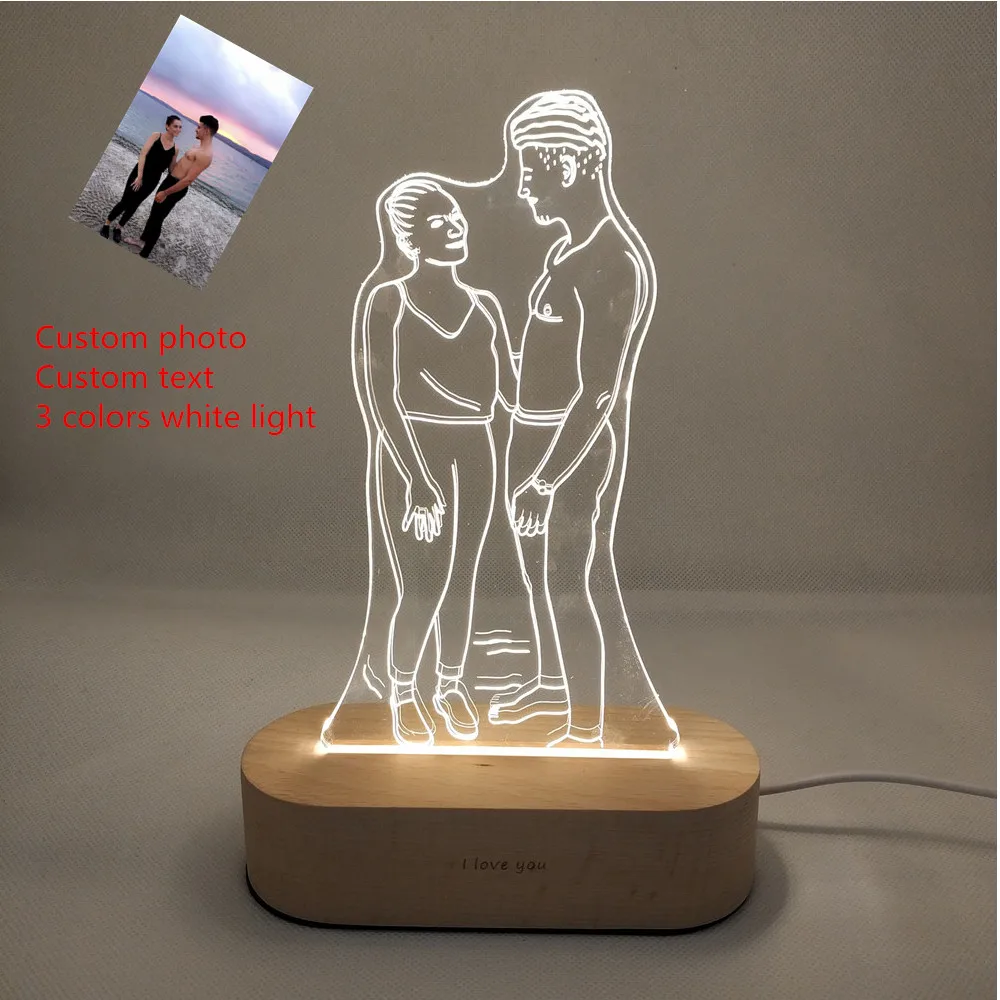 100% арт 3D по индивидуальному заказу светодиодный ночной Светильник изготовленный