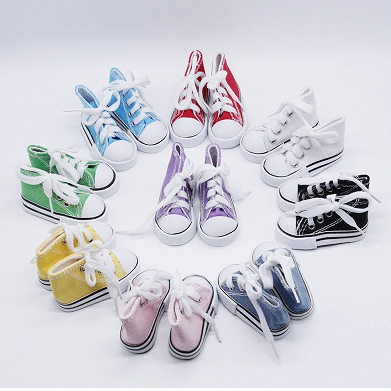 1Pairs 7.5cm Doll Sneakers Canvas Shoes For 1/3 1/4 BJD Dolls SD16 inch Sharon doll Boots doll shoes