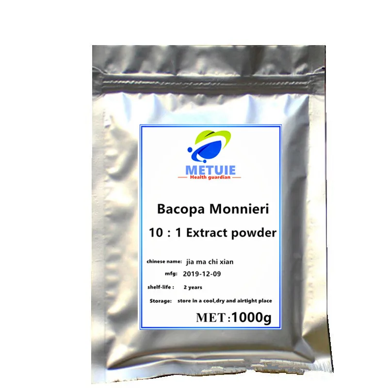 Супер еда Bacopa Monnieri экстракт порошок фестивальный Топ блеск для лица дополнение таблетки повышение памяти фокус тревожность и депрессия