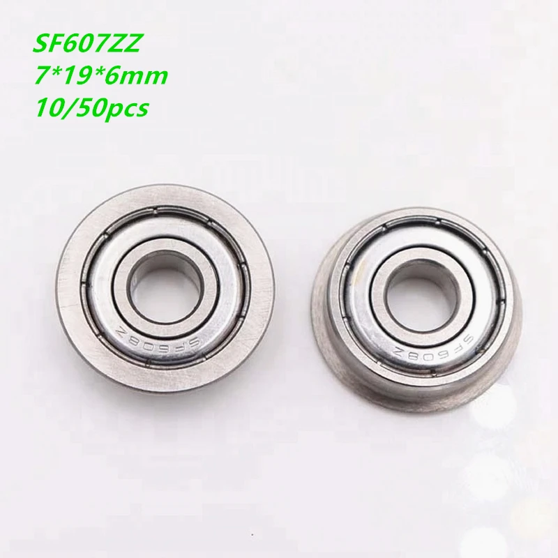 

10/50pcs Stainless steel Flanged Deep Groove Ball Bearing SF607ZZ SF607Z SF607 Z ZZ SF607-ZZ 7x19x6mm