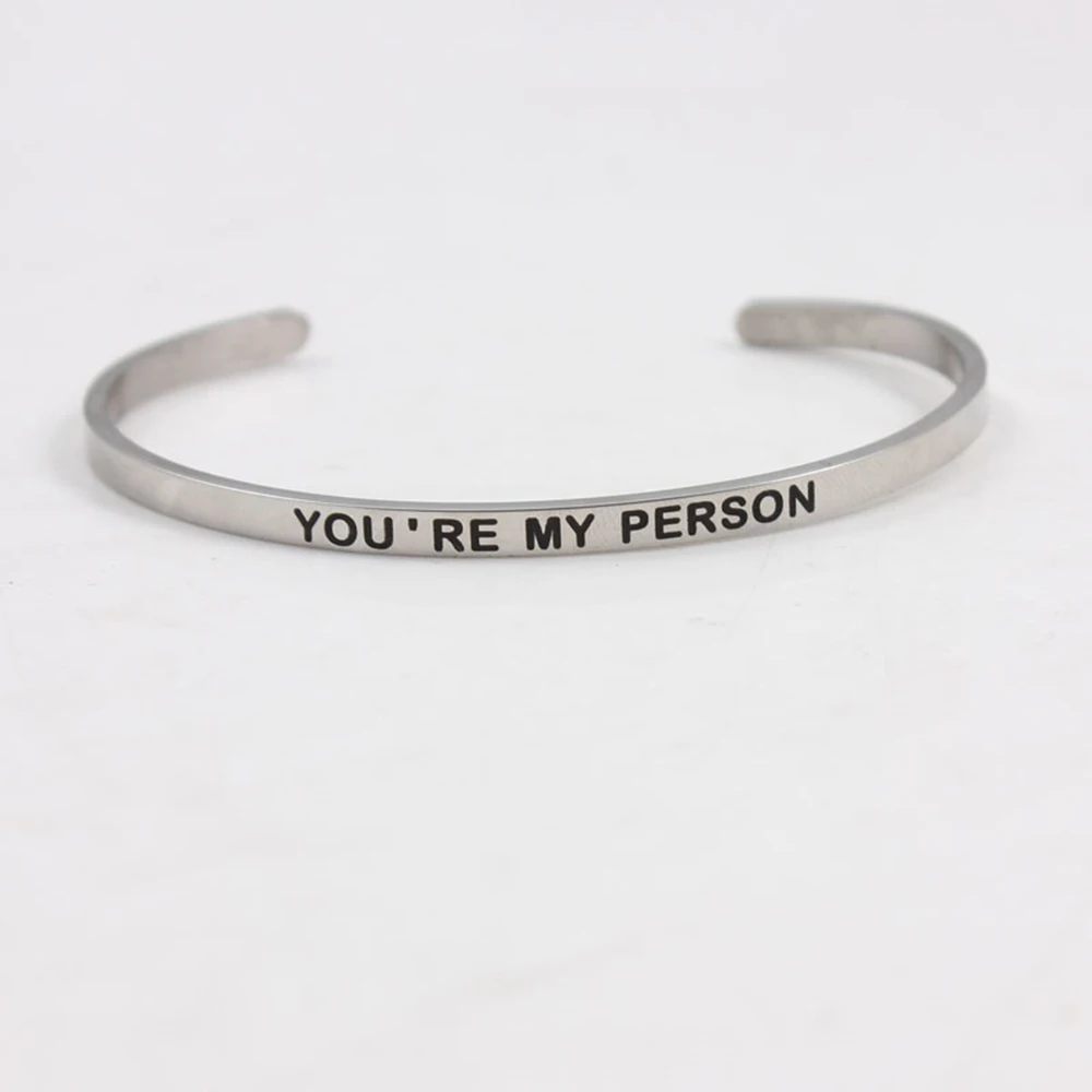 Браслет с мантрой YOU'RE MY PERSON браслет шириной 4 мм из нержавеющей стали 316L