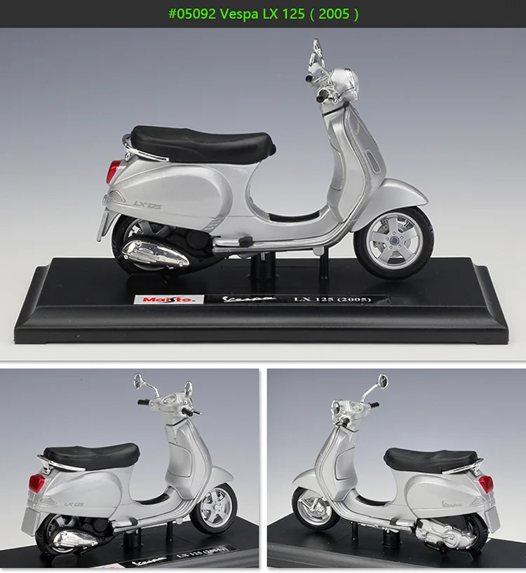 Welly 1/18 VESPA скутер мотоцикл литье под давлением дисплей Модель игрушки для детей мальчиков девочек