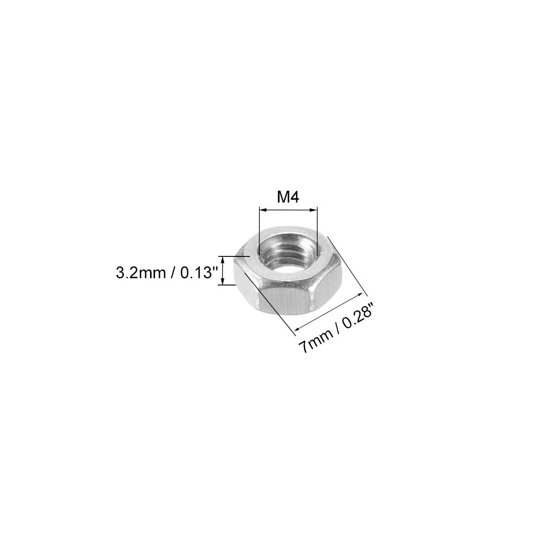Uxcell 2-100 шт шестигранные гайки M2 M2.5 M3 M4 M5 M6 M8 M20 метрические шестигранные гайки с грубой резьбой из нержавеющей стали 304 Серебряный тон