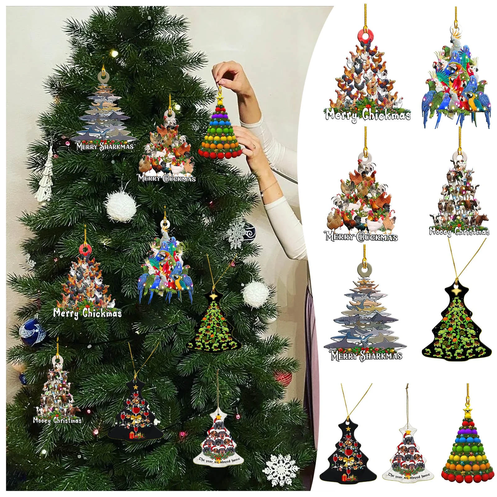 Diseño divertido creativo, adornos de Feliz Navidad, decoraciones para  árbol de Navidad para el hogar, decoración para fiesta de año nuevo  2022|Colgantes y adornos en forma de gota| - AliExpress