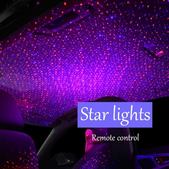 

Auto Projection starry sky lights Car star lights modified Styling USB interior ceiling decoration Light control atmosphere Lamp
